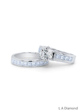 14K White Gold Round and Princess Cut Promise Ring Set (1.20 ct)